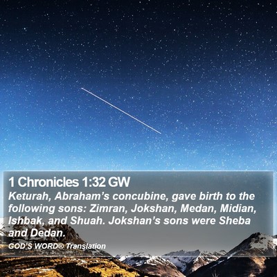 1 Chronicles 1:32 GW Bible Verse Image