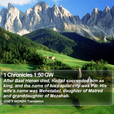 1 Chronicles 1:50 GW Bible Verse Image
