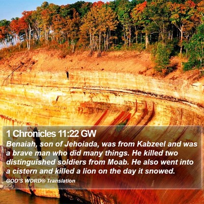 1 Chronicles 11:22 GW Bible Verse Image
