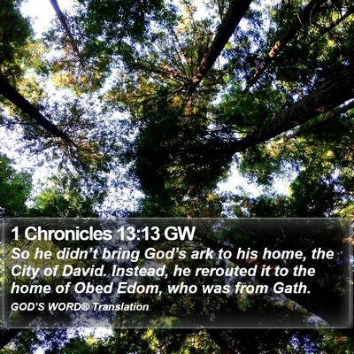 1 Chronicles 13:13 GW Bible Verse Image