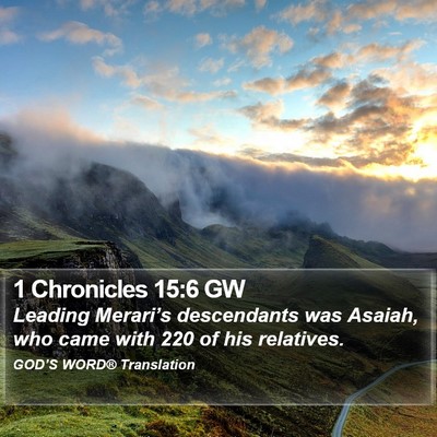 1 Chronicles 15:6 GW Bible Verse Image