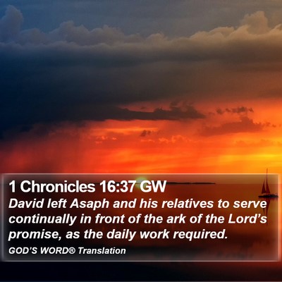 1 Chronicles 16:37 GW Bible Verse Image