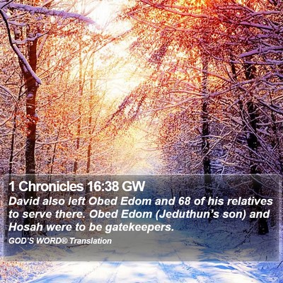 1 Chronicles 16:38 GW Bible Verse Image