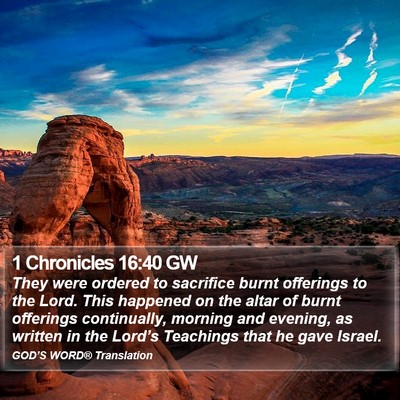 1 Chronicles 16:40 GW Bible Verse Image