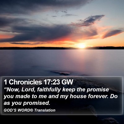 1 Chronicles 17:23 GW Bible Verse Image