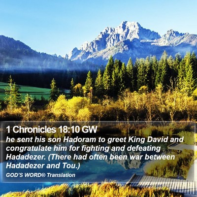 1 Chronicles 18:10 GW Bible Verse Image