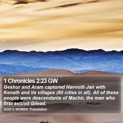 1 Chronicles 2:23 GW Bible Verse Image