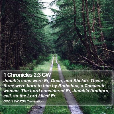1 Chronicles 2:3 GW Bible Verse Image