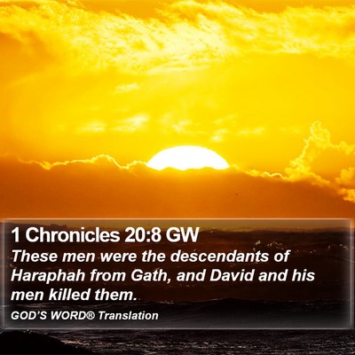 1 Chronicles 20:8 GW Bible Verse Image