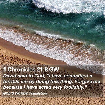 1 Chronicles 21:8 GW Bible Verse Image