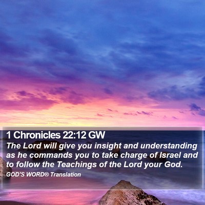 1 Chronicles 22:12 GW Bible Verse Image