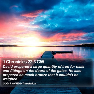 1 Chronicles 22:3 GW Bible Verse Image