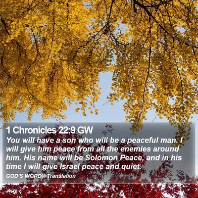 1 Chronicles 22:9 GW Bible Verse Image