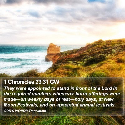 1 Chronicles 23:31 GW Bible Verse Image