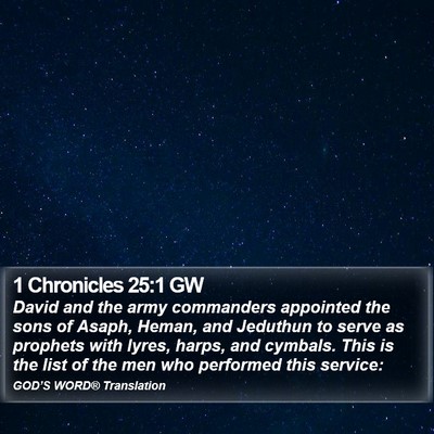 1 Chronicles 25:1 GW Bible Verse Image