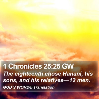 1 Chronicles 25:25 GW Bible Verse Image