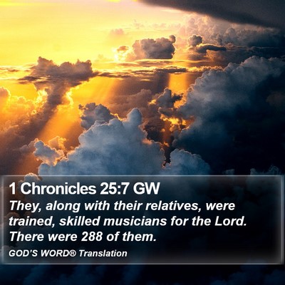 1 Chronicles 25:7 GW Bible Verse Image