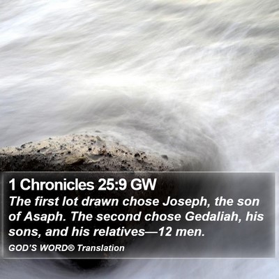 1 Chronicles 25:9 GW Bible Verse Image