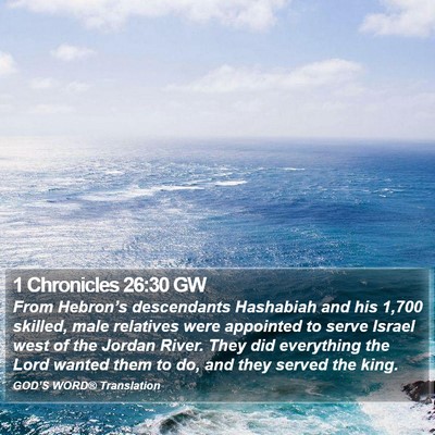 1 Chronicles 26:30 GW Bible Verse Image