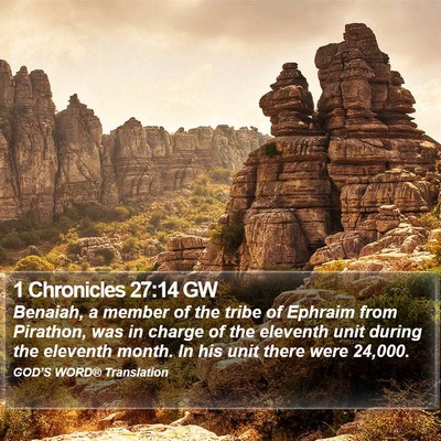1 Chronicles 27:14 GW Bible Verse Image