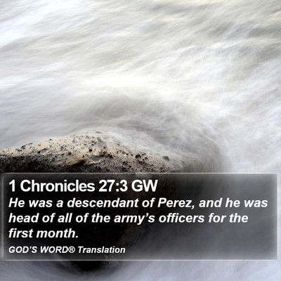 1 Chronicles 27:3 GW Bible Verse Image