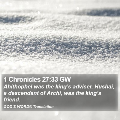 1 Chronicles 27:33 GW Bible Verse Image
