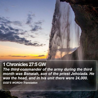 1 Chronicles 27:5 GW Bible Verse Image