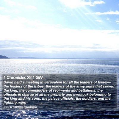 1 Chronicles 28:1 GW Bible Verse Image