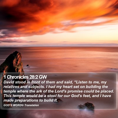 1 Chronicles 28:2 GW Bible Verse Image