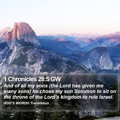 1 Chronicles 28:5 GW Bible Verse Image
