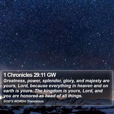 1 Chronicles 29:11 GW Bible Verse Image