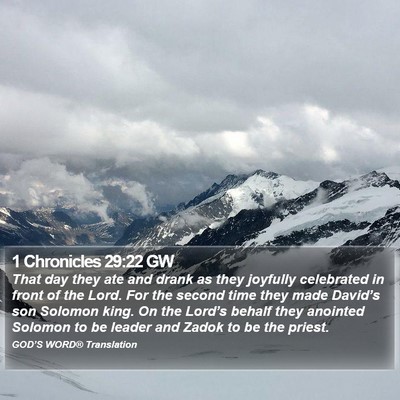 1 Chronicles 29:22 GW Bible Verse Image