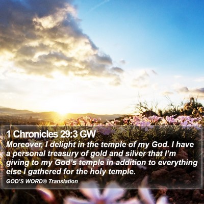 1 Chronicles 29:3 GW Bible Verse Image