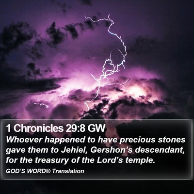 1 Chronicles 29:8 GW Bible Verse Image
