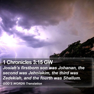 1 Chronicles 3:15 GW Bible Verse Image