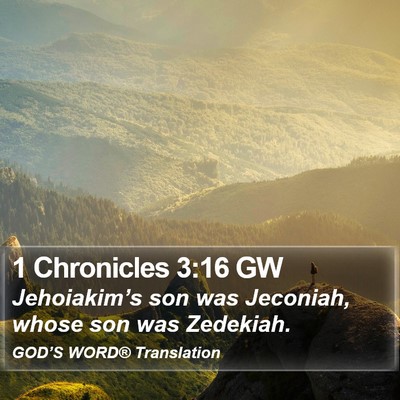 1 Chronicles 3:16 GW Bible Verse Image