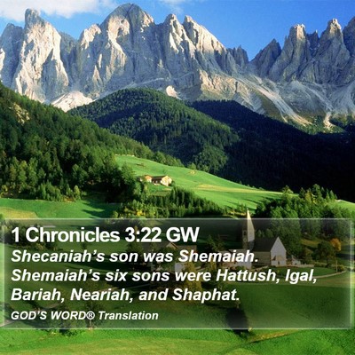 1 Chronicles 3:22 GW Bible Verse Image