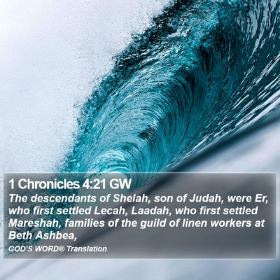 1 Chronicles 4:21 GW Bible Verse Image