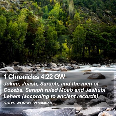 1 Chronicles 4:22 GW Bible Verse Image