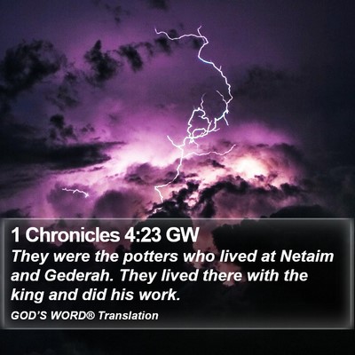 1 Chronicles 4:23 GW Bible Verse Image