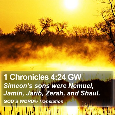 1 Chronicles 4:24 GW Bible Verse Image