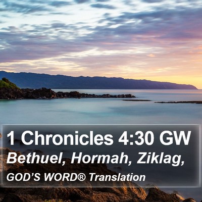 1 Chronicles 4:30 GW Bible Verse Image