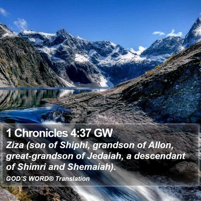 1 Chronicles 4:37 GW Bible Verse Image