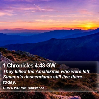 1 Chronicles 4:43 GW Bible Verse Image