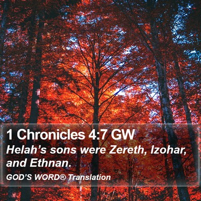 1 Chronicles 4:7 GW Bible Verse Image