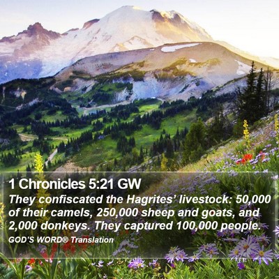 1 Chronicles 5:21 GW Bible Verse Image