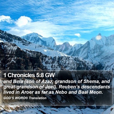 1 Chronicles 5:8 GW Bible Verse Image