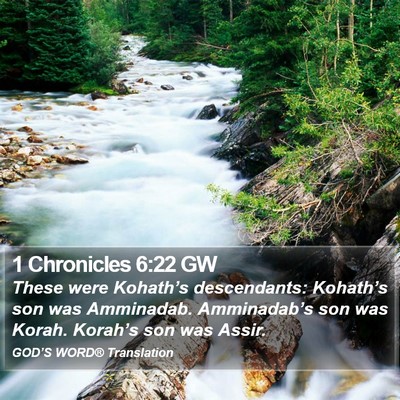 1 Chronicles 6:22 GW Bible Verse Image