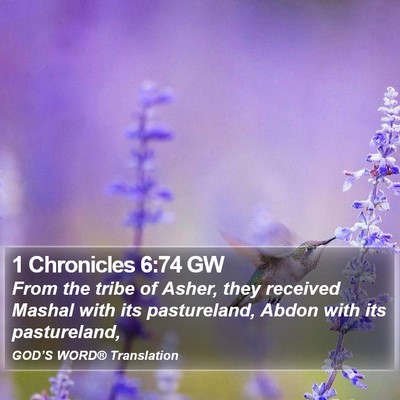 1 Chronicles 6:74 GW Bible Verse Image