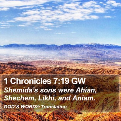 1 Chronicles 7:19 GW Bible Verse Image